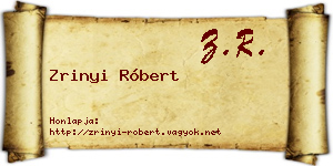 Zrinyi Róbert névjegykártya